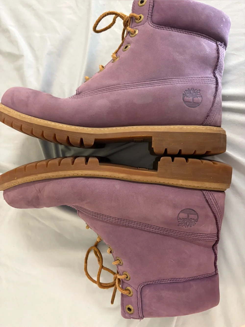 Timberland Premium 6-Inch Waterproof Boots in a Purple Nubuck